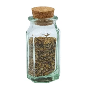 Green Glass Spice Bottle, Faceted - Picture 1 of 4