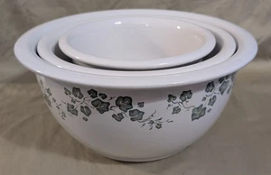 Vtg Retired Corelle Callaway Ivy 3 piece Nesting Heavy Stoneware Mixing Bowl Set - Picture 1 of 12