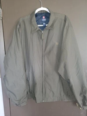 Chaqueta cortavientos Chaps para hombre 2XL verde oscuro cremallera completa calce clásico aire libre Foto 1 de 4