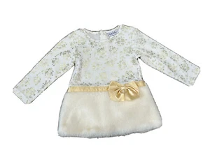 Nicole Miller New York White And Gold Baby Dress Size 18 Months - Picture 1 of 3