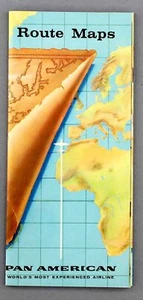 PAN AM VINTAGE AIRLINE ROUTE MAP AMERICAN WORLD AIRWAYS PAA - Picture 1 of 5
