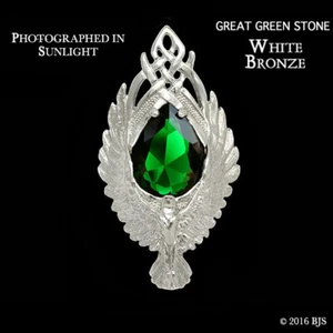 LORD OF THE RINGS Official ELESSAR Elf Stone Sterling Silver BROOCH, The Hobbit - Picture 1 of 15