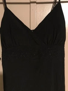 WOMENS BLACK FLORAL SEQUINS PROM/FORMAL EVENING DRESS / SZ. S / EUC - Picture 1 of 10
