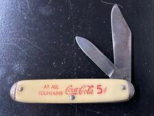 Vintage Coke Coca Cola At All Fountains 5 Cent Advertising Pocket Knife