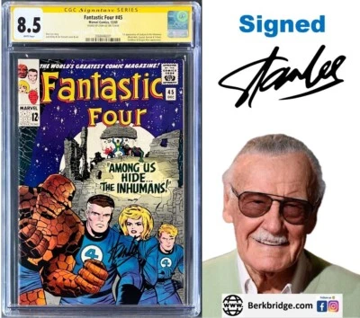 Fantastic Four #45 CGC 8.5 SS Signed STAN LEE 1965 Marvel Comics (White Pages) - Image 1 of 4