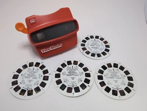 Viewmaster Visionneuse 3D Rouge Classique Vintage avec Bossu de Bobines Notre Dame - Photo 1 sur 11
