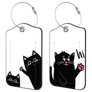 2 Pack Luggage Tags for Suitcase,PU Leather Travel Cruise Luggage Tag with Pr... - Picture 1 of 7