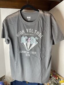 T-Shirt AC/DC High Voltage European Tour 1976 grau Jugend XXL 18 T-Shirt Grafik
