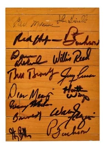 1972-73 New York Knicks NBA Champs Team Signed Game Used Floor Board PSA DNA COA - Picture 1 of 4