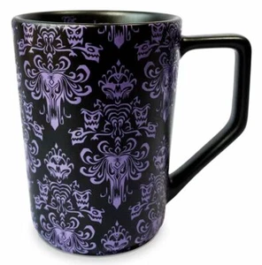 Disney Parks The Haunted Mansion Wallpaper Tall Latte Mug Cup Purple Black - Picture 1 of 3