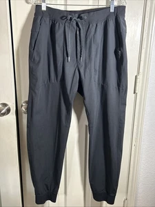Pantalone Lululemon Uomo XL Grigio Jogger Sportivo Zip Tasca Elasticizzato Coulisse Logo - Foto 1 di 7