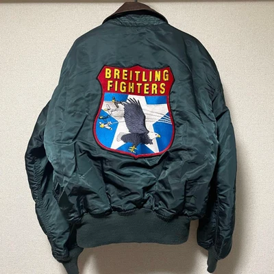 Alpha Industries x Breitling Collaboration Green Flight Jacket Size L From Japan - Image 1 of 4