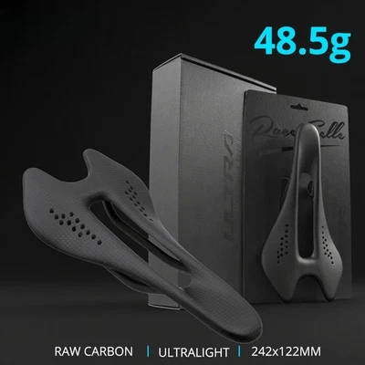 Sillín de carretera de carbono ultraligero 242 * 122 mm sillín de bicicleta transpirable de doble vía Foto 1 de 4