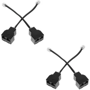 2 Pieces Telephone Adapter Travel Cable for Telephones Line Splitter - Afbeelding 1 van 12