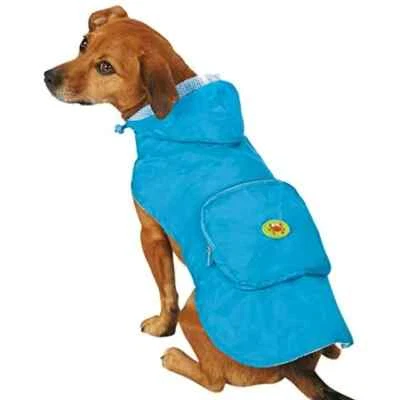 Zack Zoey Blue Rain Coat Dog Poncho Slicker Pocket Size XXS XX-Small Toy Breed - Image 1 of 3
