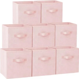 Storage Cube -11 Inch Heavy Duty Fabric Storage Bins for Shelves Closet,  (Pink) - Picture 1 of 7