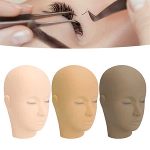 Eyelash Extension Mannequin Head 3 Layer Lashes Makeup Silicone Practice Doll - Picture 1 of 21
