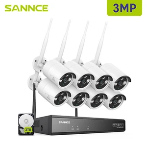 SANNCE 3MP WiFi Security Camera System Wireless 5MP 8CH NVR Two Way Audio - Picture 1 of 17