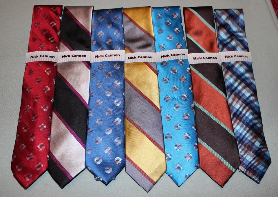 ELECCIÓN de 7 Estilos - Nick Cannon - 100% Seda - Corbatas de Cuello para Hombre - Largas 61” - 62”  Foto 1 de 1