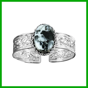 Braccialetto Festa Della Mamma Offerta Bufalo Bianco Pietra Turchese Argento Sterling - Foto 1 di 7