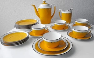 Servicio de café Art Deco Suisse Langenthal años 30 porcelana 22 piezas Suiza - Imagen 1 de 14