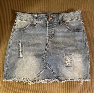 Justice Jean Skort Skirt Girls 10 Distressed Mini Denim Build in Short Skort - Picture 1 of 17