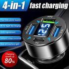 4 USB Ports Super Fast Car Charger Adapters For iPhone New Android J1I8