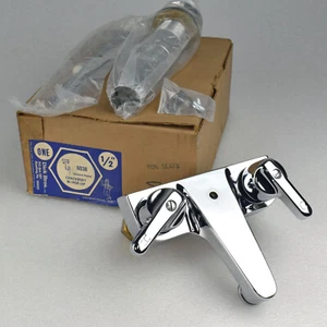 Vintage NOS Dick Bros Chrome Plated Centerset Bathroom Faucet w/ Pop-Up Drain - Picture 1 of 9