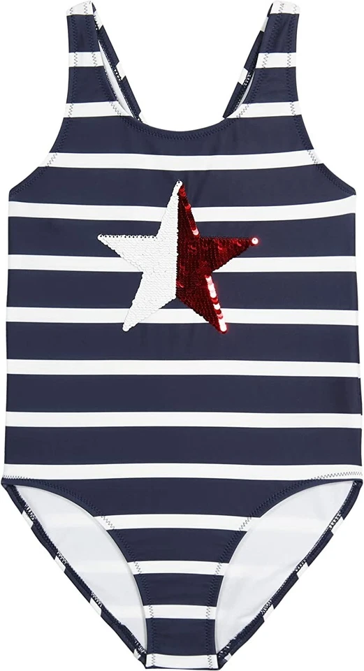 Traje de baño Tommy Hilfiger L122303 estrella para niñas grandes talla S Foto 1 de 2