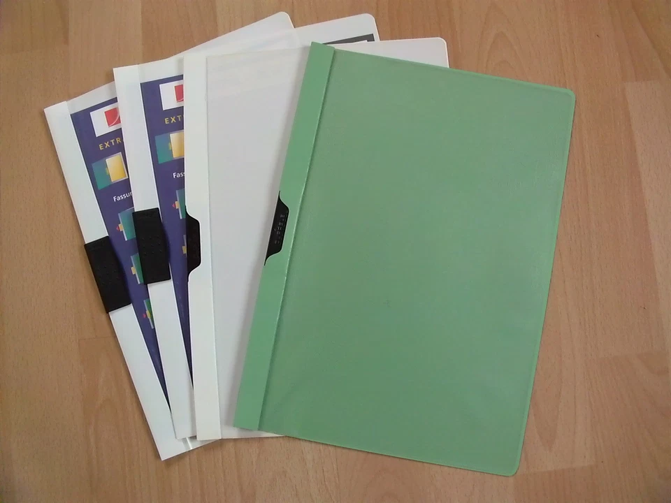 Ordnungsmappen aus Kunststoff zum Einstecken A4 grün und weiß 4 Stück - Bild 1 von 1