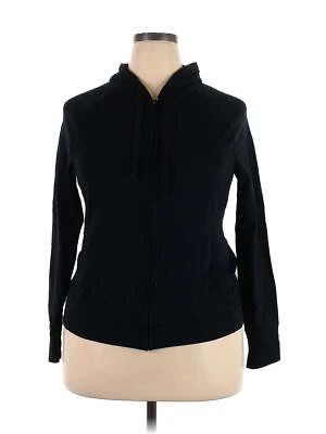 Sudadera con capucha negra con cremallera XXL Merona para mujer Foto 1 de 2