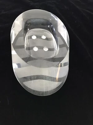 Jabonera acrílica Lucite baratija joyería gruesa pesada suave transparente con diseño Foto 1 de 4