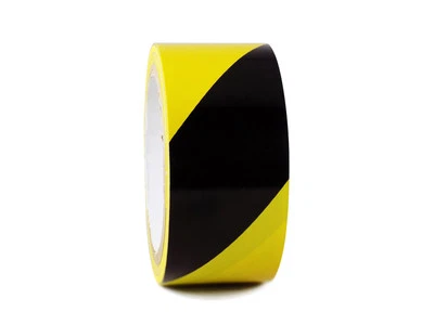 T.R.U. 1 Roll VINYL FLOOR STRIPED SAFETY WARNING MARKING TAPE BLACK/YELLOW 2INCH x 54FT