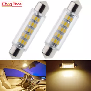 2x Warm White 44mm 15SMD Rigid Loop Festoon LED Light Bulb 561 562 567 564 212-2 - Picture 1 of 7