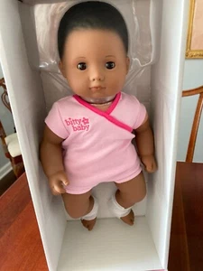 AMERICAN GIRL 15" BITTY BABY DOLL BB1 DARK SKIN WEARING A PINK ONE PIECE NEW NIB - Picture 1 of 7