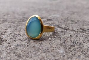 Blue Chalcedony Ring 925 Sterling Silver Designer Statement Rings All Ring Sizes