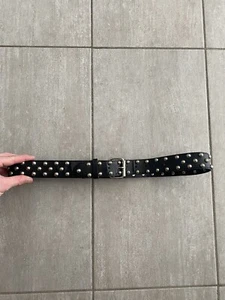Spike Studded PU/Split Leather Belt Emo Punk Gothic Men’s Size 38 Y2K - Foto 1 di 9