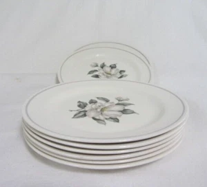 JUEGO DE 8 PLATOS DE POSTRE/PAN PORCELANA MAGNOLIA BLANCA CON CÁSCARA DE HUEVO NAUTILUS DE COLECCIÓN EE. UU. - Imagen 1 de 3