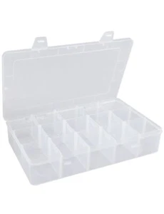Plastic Organizer Box with Dividers Bead Organizer 15 Large Grids Tackle Box ... - Picture 1 of 6
