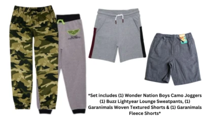 Wonder Nation/Garanimals/Buzz Lightyear Boys Lot 4 Shorts Pants Set Sz XS/4-5 - Image 1 of 4