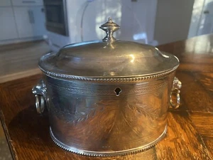Antique English 19th century Silverplate Sugar Tea BOX Caddy kitchen decor - Picture 1 of 11