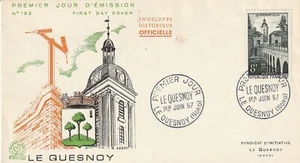 Enveloppe 1er jour 192 1957 Le Quesnoy (Nord) - Picture 1 of 2