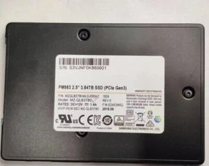 Samsung PM983 3.84TB SSD U.2 MZQLB7T7HALS-00007 2.5" Nvme Gen3.0 x4 MZ-QLB3T80 - Picture 1 of 1