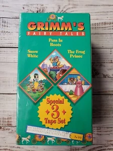 New Sealed 3 Tape Set GRIMM'S FAIRY TALES 1993 Cartoon Anime VHS Snow White - Picture 1 of 6
