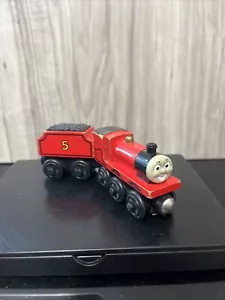 Thomas & Friends Wooden Railway Train JAMES + #5 Tender Tank Engine - Picture 1 of 6