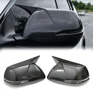 For Honda CRV CR-V 2012-21 Carbon Black OX Horn Style Door Wing Mirror Cover Cap - Picture 1 of 6