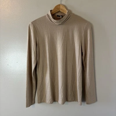 J McLaughlin NEW Nora Turtleneck Gold Shimmer Top Women Metallic Sz Small - Image 1 of 4