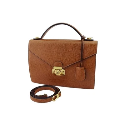 a.testoni Bolso de Hombro Marrón Claro Dorado Mujer Auténtico Segunda Mano Foto 1 de 4