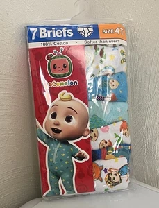 Paquete de 7 calzoncillos de ropa interior Cocomelon para niños talla 4T más suaves que nunca 100 % algodón - Imagen 1 de 4