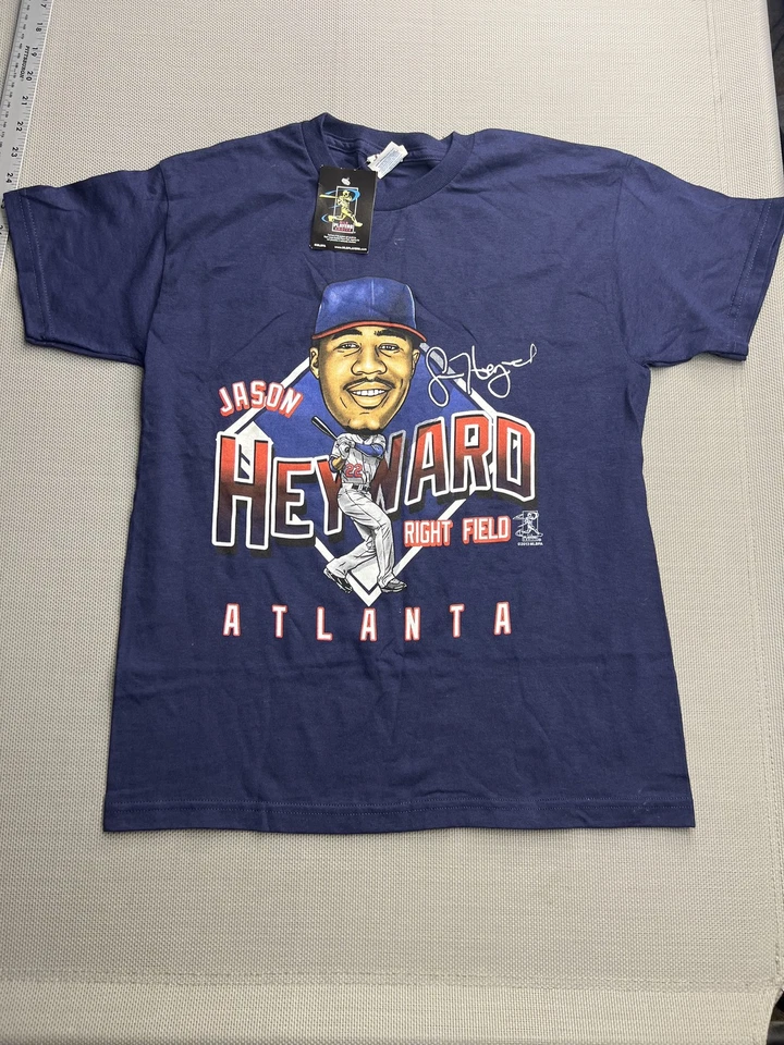 Camiseta de los Atlanta Braves Juvenil Grande Azul MLB Béisbol Jason Heyward Camiseta Campo Derecho Foto 1 de 4